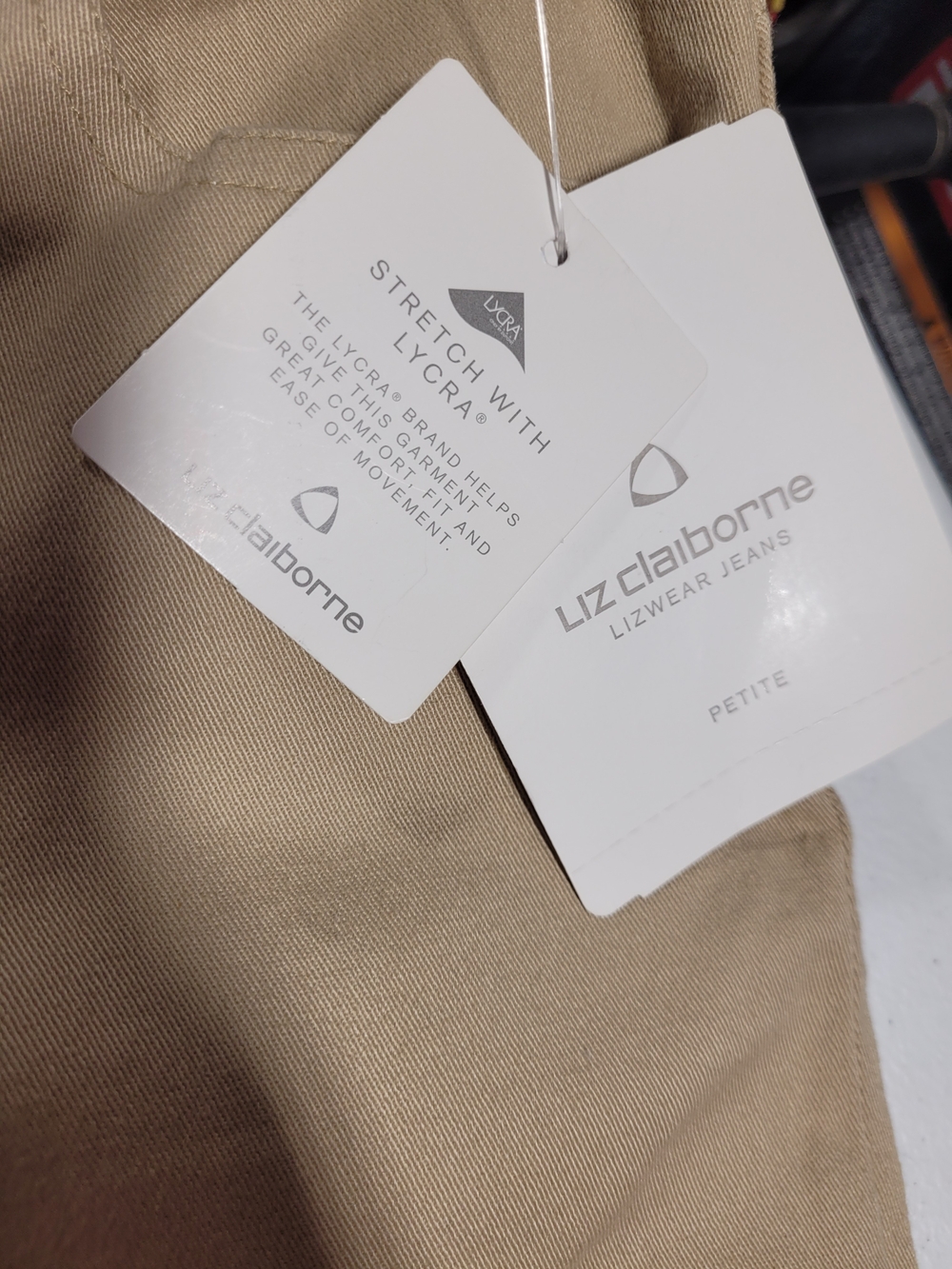 Liz Claiborne Women's Chino Pants in Khaki Tan - Picture 2 of 5